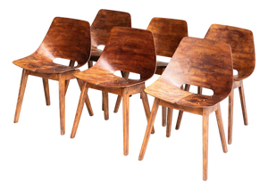 Tonneau Dining Chairs by Pierre Guariche, Set of 6