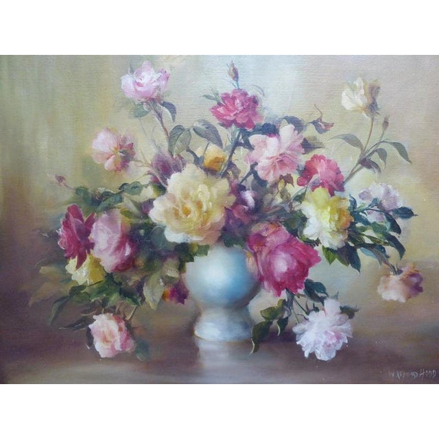 William Reynard Hood, Still Life with Roses, Mid Century, Oil on Canvas For Sale - Image 10 of 14