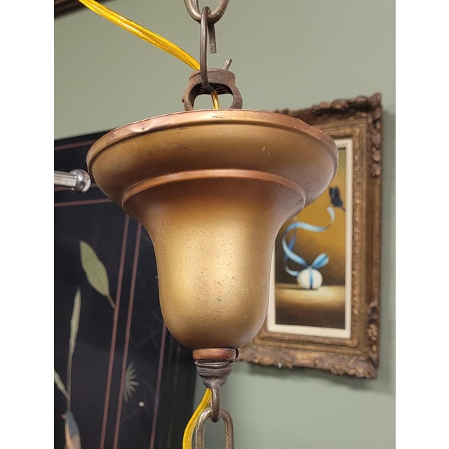 1900 - 1909 Petite 1920s Hanging Lantern Chandelier For Sale - Image 5 of 10