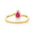 Estate Pear-Shaped Natural Ruby Solitaire Ring Size 5 in 14k Yellow Gold For Sale - Image 10 of 16