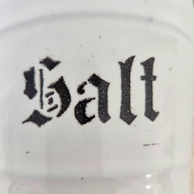 Vintage German Enamel Salt Box Cellar For Sale - Image 4 of 10