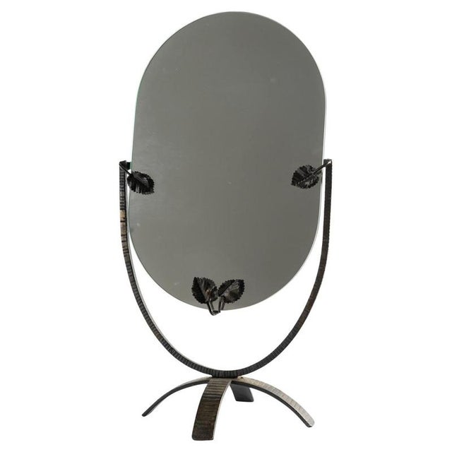 Metal Art Deco Wrought Iron Table Mirror, 1930s For Sale - Image 7 of 7