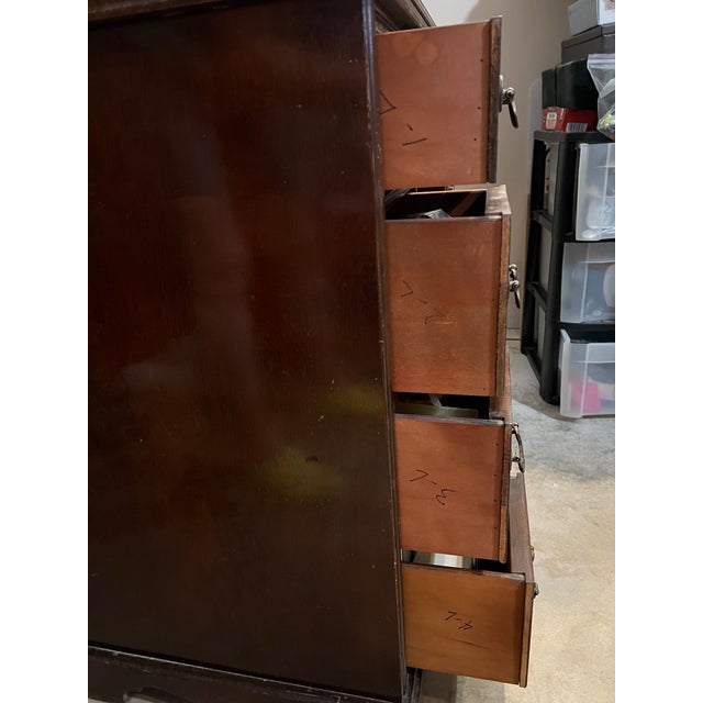 Mid-Century Modern 1950s Traditional Federal Kneehole Desk and Sewing Desk For Sale - Image 3 of 11