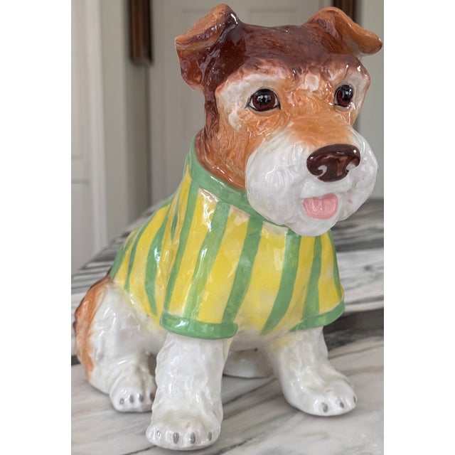 Vintage Ceramic Boston Terrier in Preppy Striped Sweater For Sale - Image 18 of 18