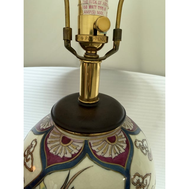Ceramic Ethan Allen Chinoiserie Ceramic Table Lamp For Sale - Image 7 of 12