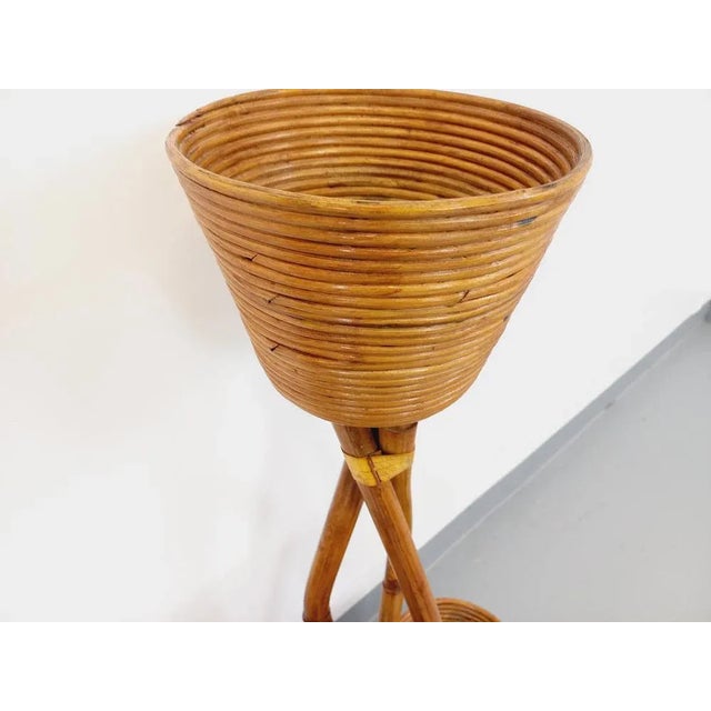 Vintage Tripod in Rattan, 1970s For Sale - Image 6 of 11