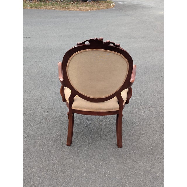 Early 20th Century Early 20th Century Louis XVI Style Walnut Needlepoint Arm Chair or Bergere Chair For Sale - Image 5 of 7