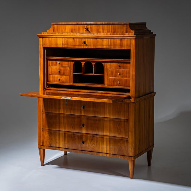 Biedermeier Secretaire Desk in Cherrywood, Germany, 1820 For Sale - Image 15 of 15