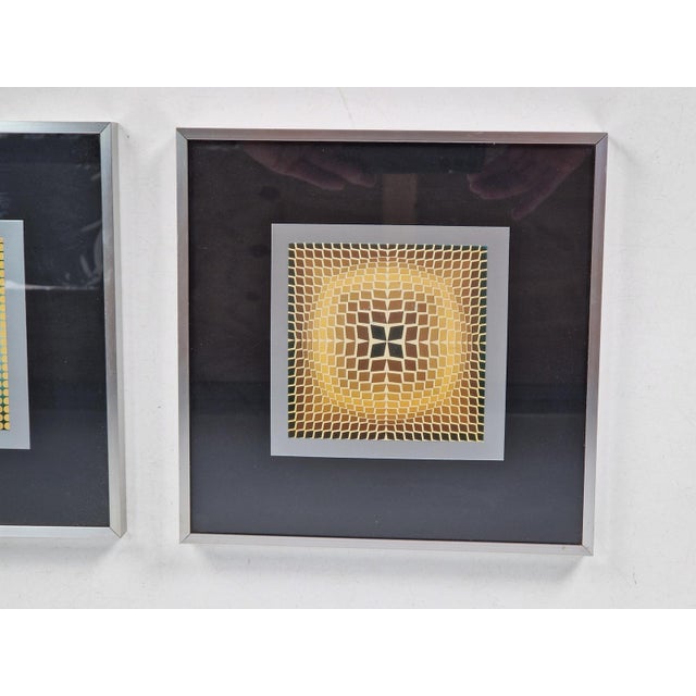 Victor Vasarely, Compositions, 1970s, Gelatin Offset Lithographs, Set of 2 For Sale - Image 4 of 11