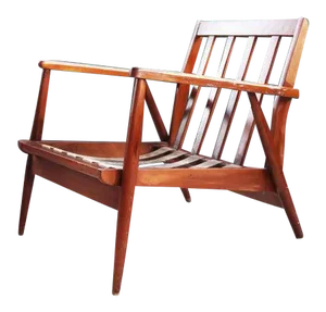 1960s Mid Century Danish Sculptural Lounge Chair Frame