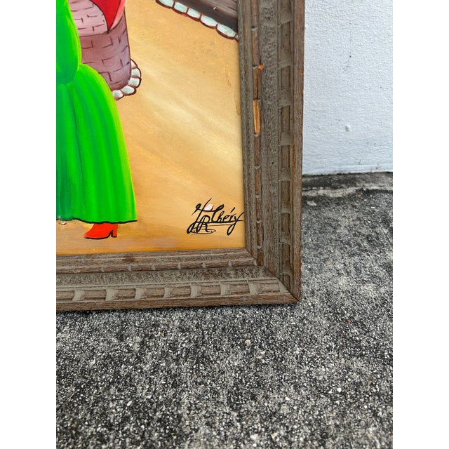 Vintage Haitian Painting of a Street Scene by Jacques Richard Cherry For Sale In West Palm - Image 6 of 6