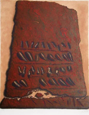 Secret Writing, Moshe Elazar Castel Lithograph, Signed and Numbered in Pencil