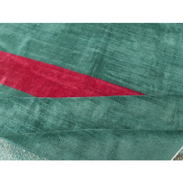Teal Galerie Shabab Collection Mid-20th Century Turkish Art Deco Style Carpet For Sale - Image 8 of 9