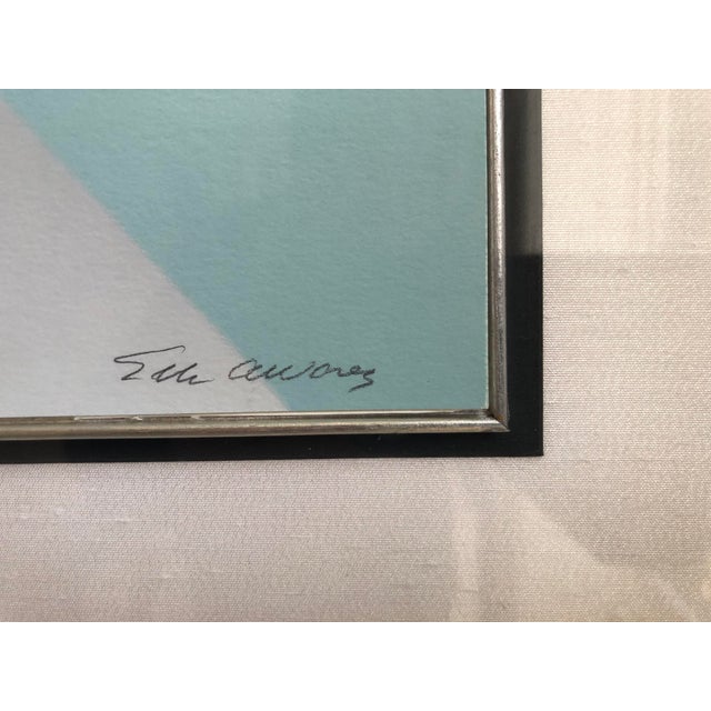 1980s Abstract Limited Edition Signed Serigraph by Elba Alvarez, Framed