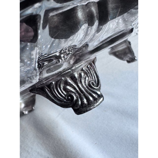 Vintage F B Rogers Silver Plate Footed Tray For Sale - Image 4 of 14