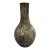 Vintage Silver-Tone Bronze Vase With Crane and Pine Relief - Asian Decorative Object For Sale