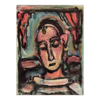 1939 Georges Rouault Lithograph Head of Girl Verve For Sale