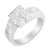 Contemporary 14K White Gold Princess and Baguette-cut Diamond Ring (1 1/3 Cttw, G-H Color, SI2-I1 Clarity) - Size 7 For Sale - Image 3 of 7