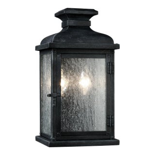 Sean Lavin by Visual Comfort Studio Pediment Small Lantern, Dark Weathered Zinc For Sale