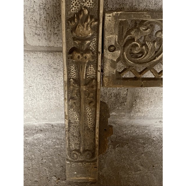 35” wide 31” tall Opening 20” wide x 24.5” tall Needs good cleaning, painting if needed, overall in good condition....