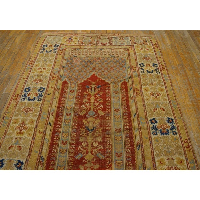 Antique Turkish Kula rug, size: 4'0" x 6'4". Antique Kuba Turkish Allover Knotted Rug, Circa Date: 1750s. This exceptional...