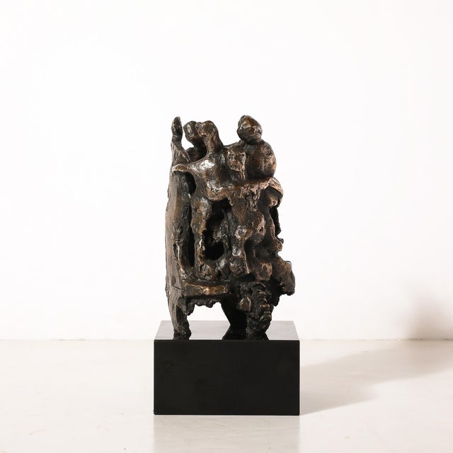Mid-Century Modern Mid-Century Original Bronze Sculpture, Figures in Hora Dance Signed Chaim Gross For Sale - Image 3 of 13