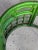 Wood Mid-Century Bespoke Green Rattan Smoked Glass Side Table - Newly Painted For Sale - Image 7 of 12