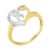 Contemporary 10K Two-Toned Gold Diamond Heart Shape Cluster Ring (1/6 Cttw, H-I Color, I1-I2 Clarity) - Size 6-1/2 For Sale - Image 3 of 7