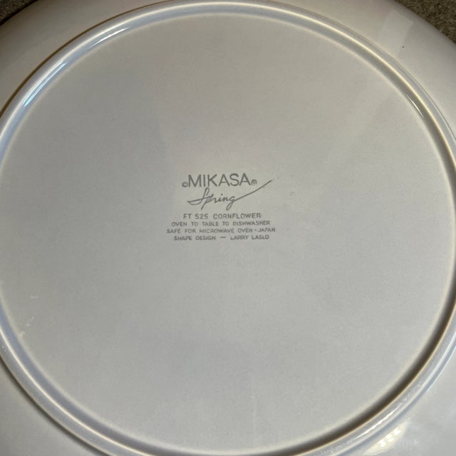 1980s Cornflower Blue Chop Plate Round Platter by Mikasa For Sale - Image 9 of 10