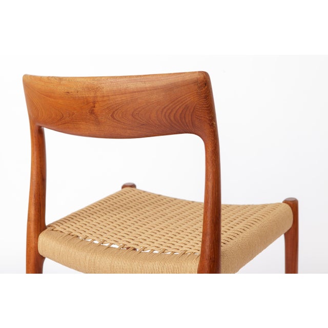 Brown Mid-Century Danish Model 77 Dining Chair in Teak and Danish Paper Cord, 1960s For Sale - Image 8 of 13