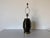 Vintage Hollywood Regency Brass & Black Leather Geometric Table Lamp For Sale In Miami - Image 6 of 13