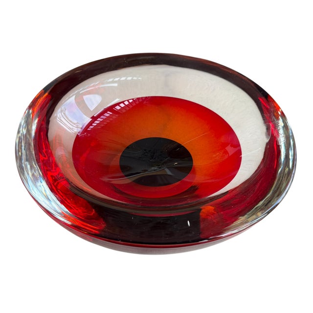 1990s Vintage Murano Sommerso Glass Bowl Signed by Luigi Onesto for Oggetti For Sale - Image 5 of 6