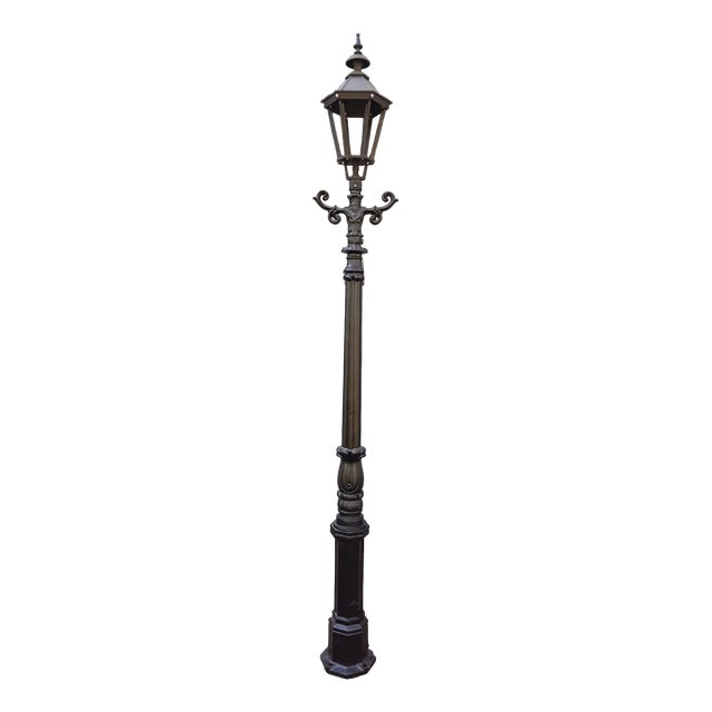 Cast Iron Lamp Post Doetinchem with Cast Iron Hexagon Lantern For Sale