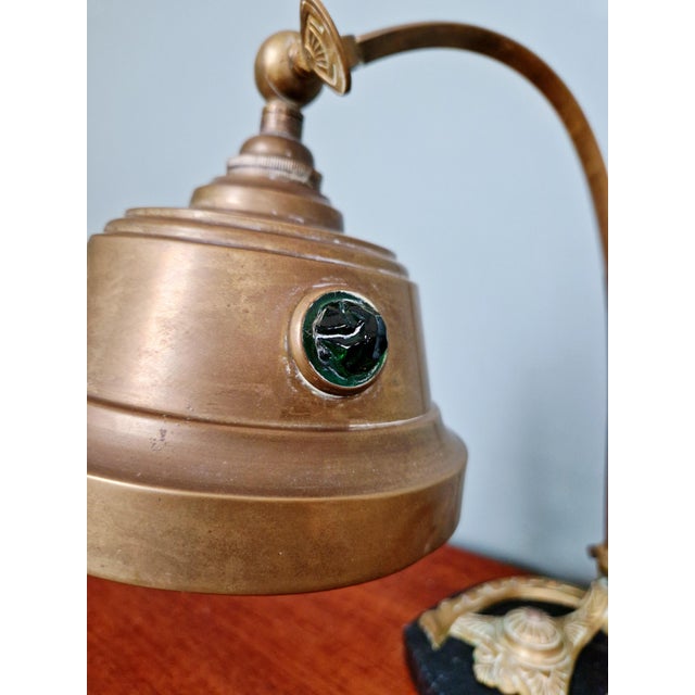 Art Nouveau Desk Lamp in Brass and Black Marble, 1910s For Sale - Image 9 of 18