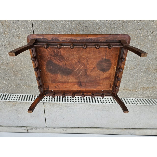 Antique Oak Stick and Ball Low Side Table or Stand For Sale - Image 12 of 16