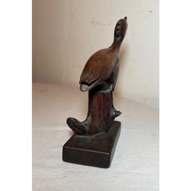 Antique Hand Carved Wood 19th Century Folk Art Shore Bird Statue Sculpture For Sale - Image 9 of 13