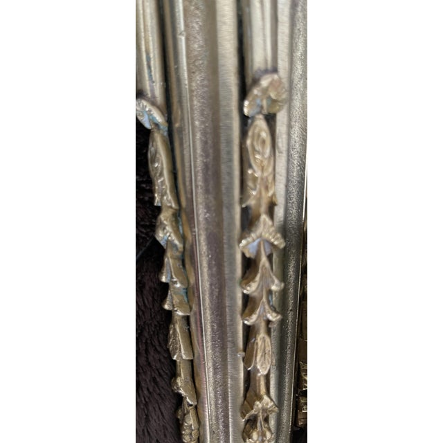 Large French Louis XVI Style Bronze Three-Arm Wall Sconces, 1950s, Set of 2 For Sale - Image 14 of 18