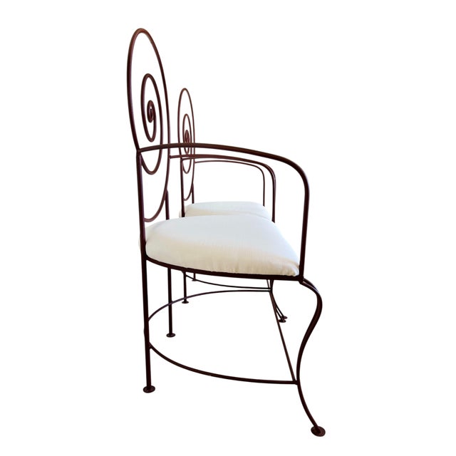 Contemporary Vintage Art Nouveau Nautilus Spiral Iron Armchairs - A Pair For Sale - Image 3 of 12