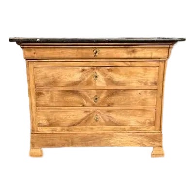 19th Century French Louis Philippe Bleached Marble Top Chest of Drawer / Commodes For Sale