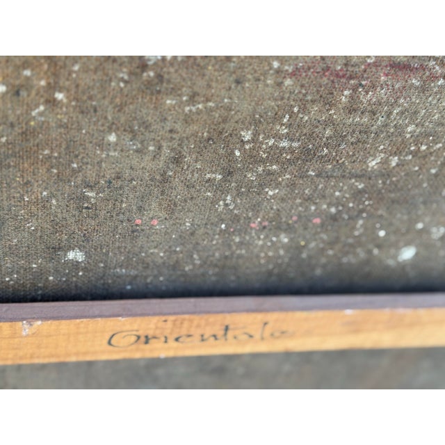 1920’s Antique French Oil Painting “Orientle” With Rich, Colorful Texture For Sale - Image 12 of 12