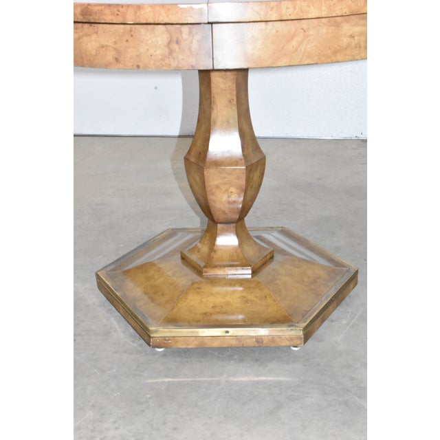 William Doezema for Mastercraft Hollywood Regency Burl Wood Dining Table & 6 Chairs For Sale - Image 12 of 14