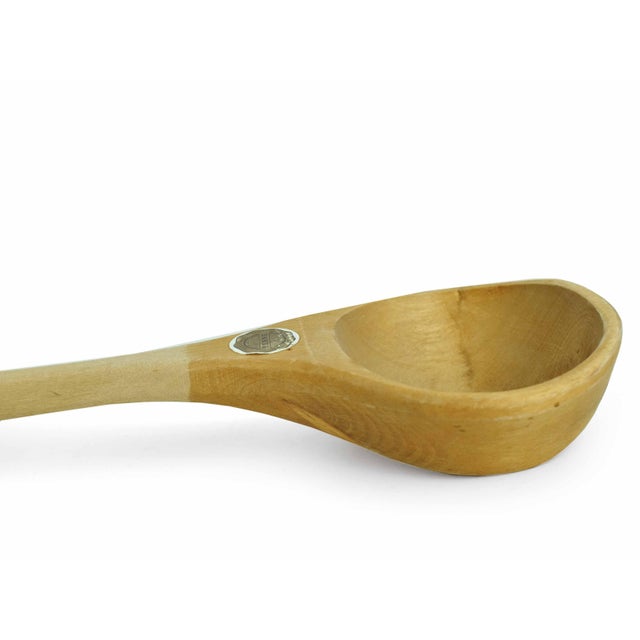 Mid 20th Century Mid 20th Century Authentic Finnish Hand-Carved Tall Wooden Sauna Ladle (Löylykauha) For Sale - Image 5 of 7