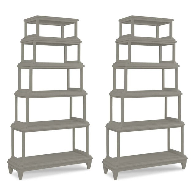 Casa Cosima Home Jules Etagere in Chelsea Gray - a Pair For Sale - Image 4 of 4
