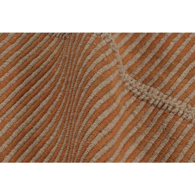 Textile Rug & Kilim's Accent Kilim, Beige With Orange Textural Stripes For Sale - Image 7 of 8
