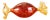 Red Blown Glass Decorative Candy with Gold Decorations For Sale