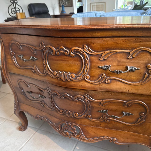 Camel Antique Mahogany Queen Anne Style Demi Lune Console Table For Sale - Image 8 of 10
