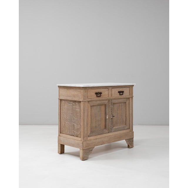 Traditional 1900s French Louis Philippe Oak Buffet With Marble Top For Sale - Image 3 of 18