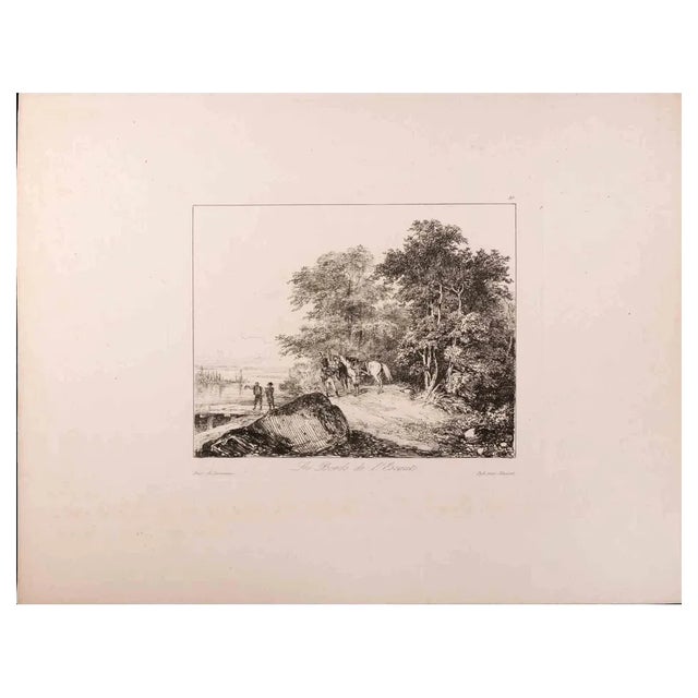 Nicolas Toussaint Charlet, Les Bords de l'Escaut, Original Etching, 1841 For Sale