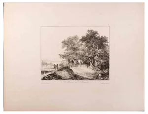 Nicolas Toussaint Charlet, Les Bords de l'Escaut, Original Etching, 1841