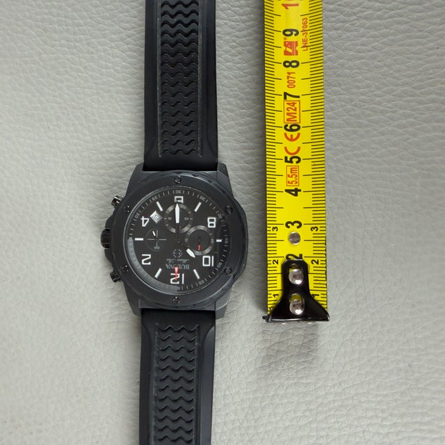 Black Chronograph Bulova Wristwatch 98B2 Rubber Strap from Marine Star, 2010s For Sale - Image 9 of 11